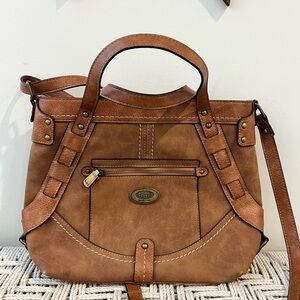 b.o.c. Tan Shoulder/Crossbody Bag with Front Pocket